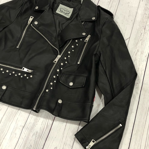 Levi's Faux Leather Asymmetrical Motorcycle Jacket - Picture 9 of 10